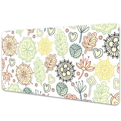 Sous main de bureau Dessin avec des fleurs