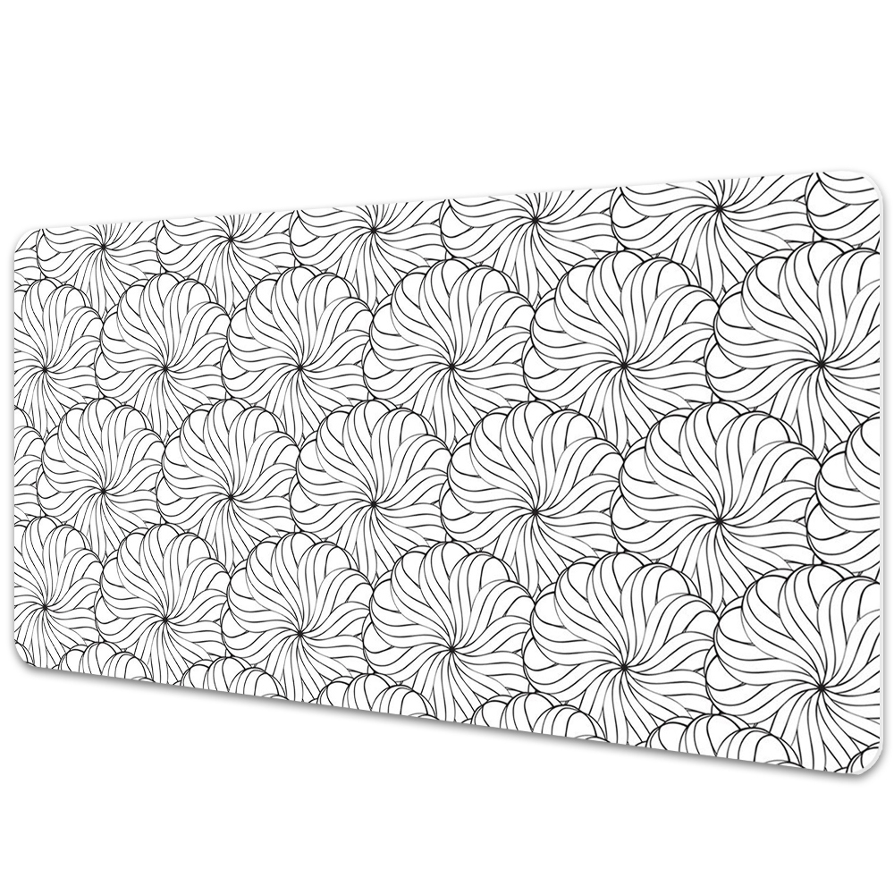 Sous main de bureau Motif floral noir et blanc