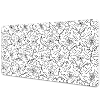 Sous main de bureau Motif floral noir et blanc