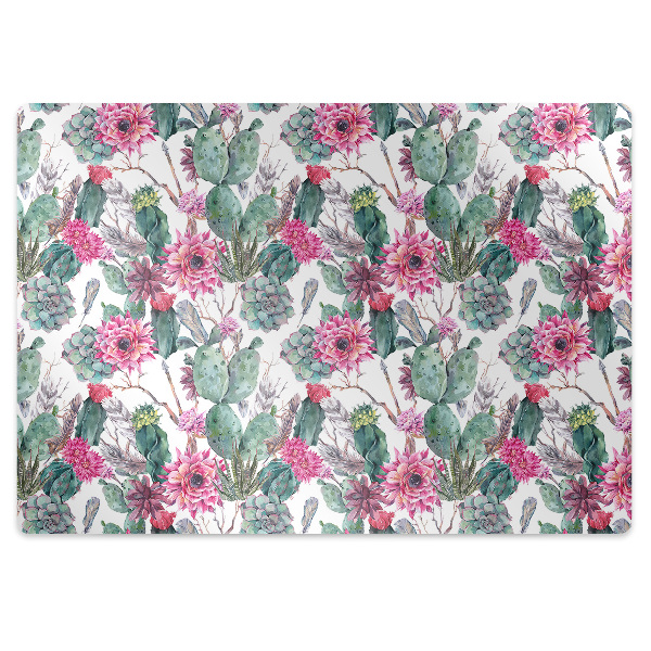 Tapis pour chaise de bureau Succulentes