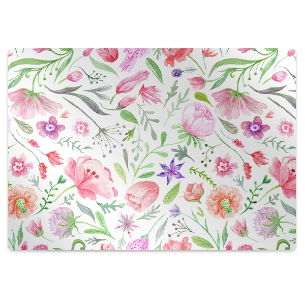Tapis bureau Fleurs peintes