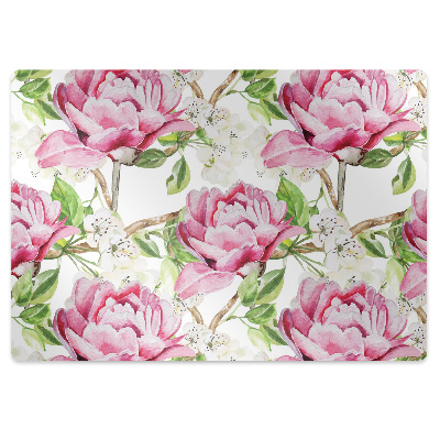 Tapis fauteuil bureau Fleurs aux couleurs vives