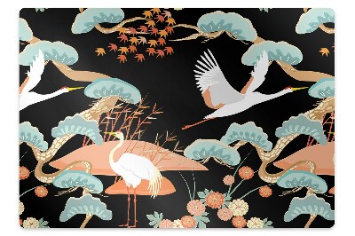 Tapis de chaise de bureau Oiseaux peints