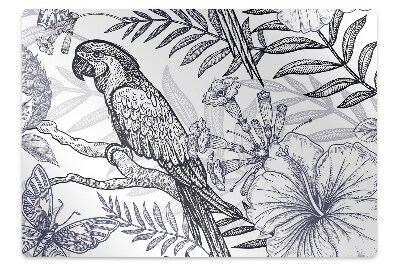 Tapis fauteuil bureau Dessin de perroquet