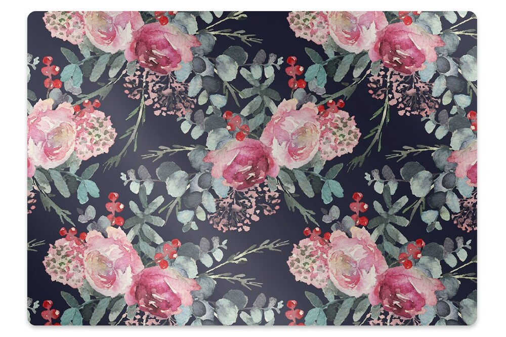 Tapis protection sol Fleurs et feuilles