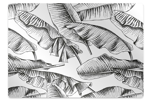 Tapis de chaise de bureau Feuilles noires