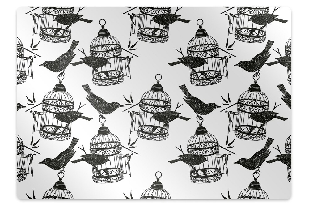 Tapis fauteuil bureau Oiseaux en cage