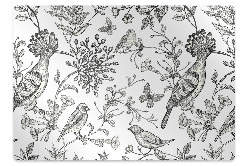 Tapis pour chaise de bureau Croquis d'oiseaux