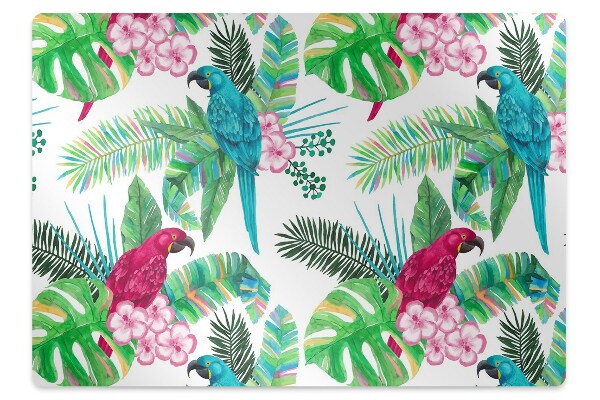 Tapis protège sol Perroquets sur une fresque