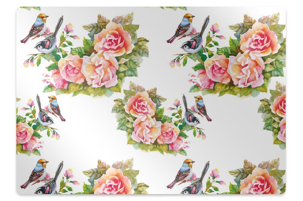 Tapis de chaise de bureau Motif d'oiseau dans une forêt