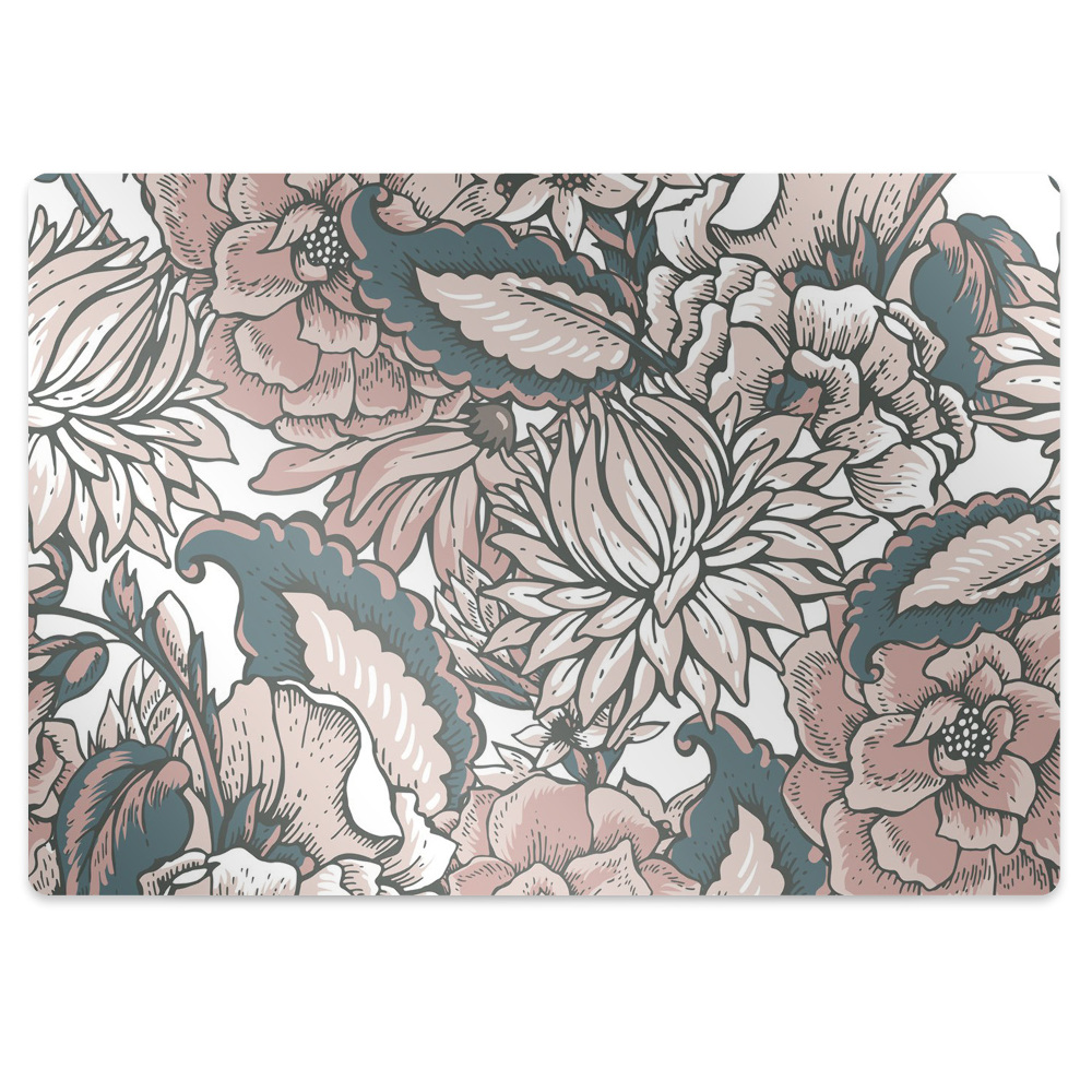 Tapis fauteuil bureau Fleurs lumineuses