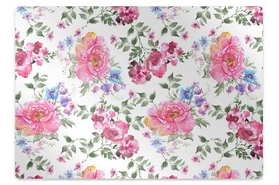 Tapis bureau Fleurs de roses style rétro