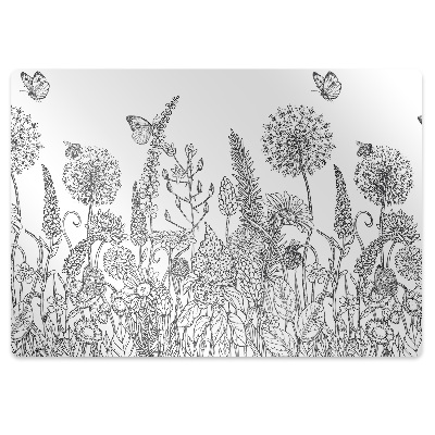 Tapis pour chaise de bureau Fleurs esquissées