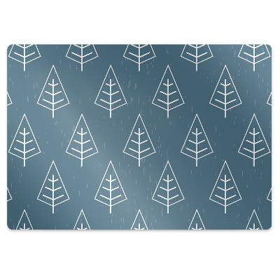 Tapis pour chaise de bureau Forêt en bleu