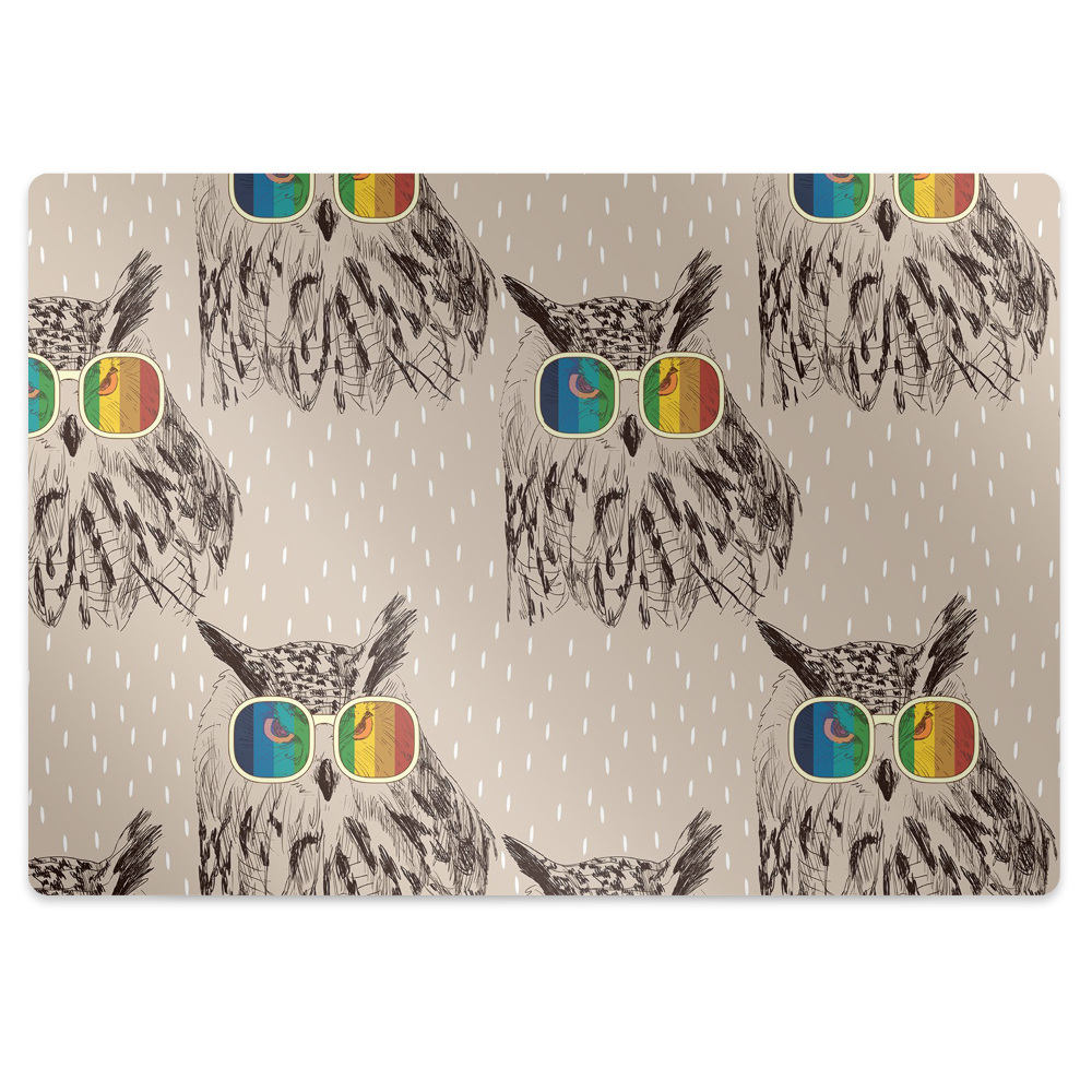 Tapis fauteuil bureau Hiboux sages