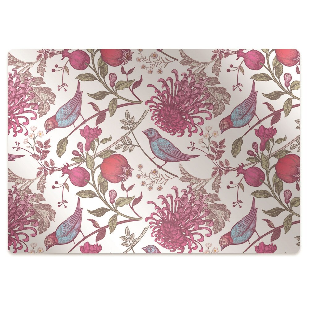 Tapis de chaise Oiseaux et fleurs