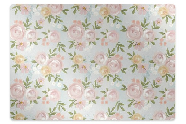 Tapis bureau Fleurs peintes