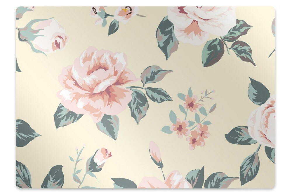 Tapis de protection de sol Fleurs roses rétro