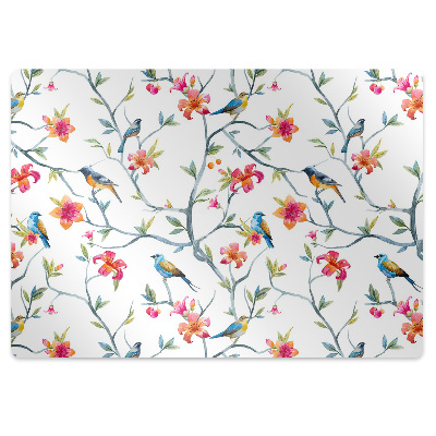 Tapis de chaise de bureau Oiseaux dans la forêt