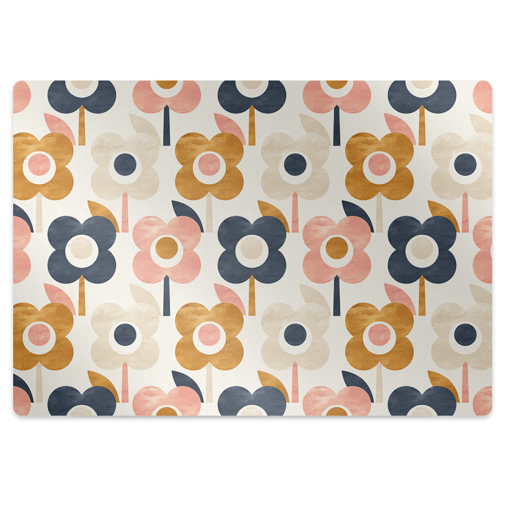 Tapis fauteuil bureau Fleurs