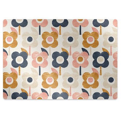 Tapis fauteuil bureau Fleurs
