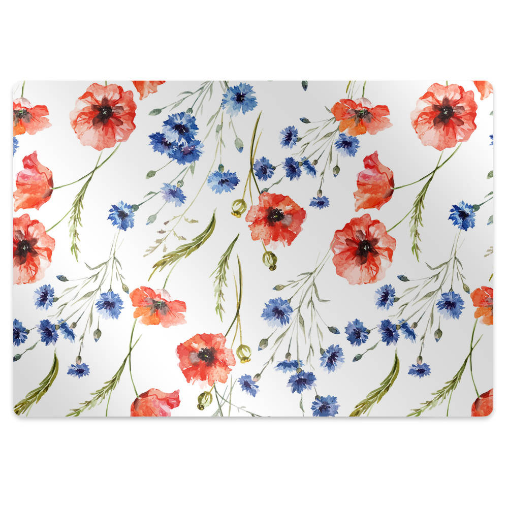 Tapis de protection de sol Fleurs rouges