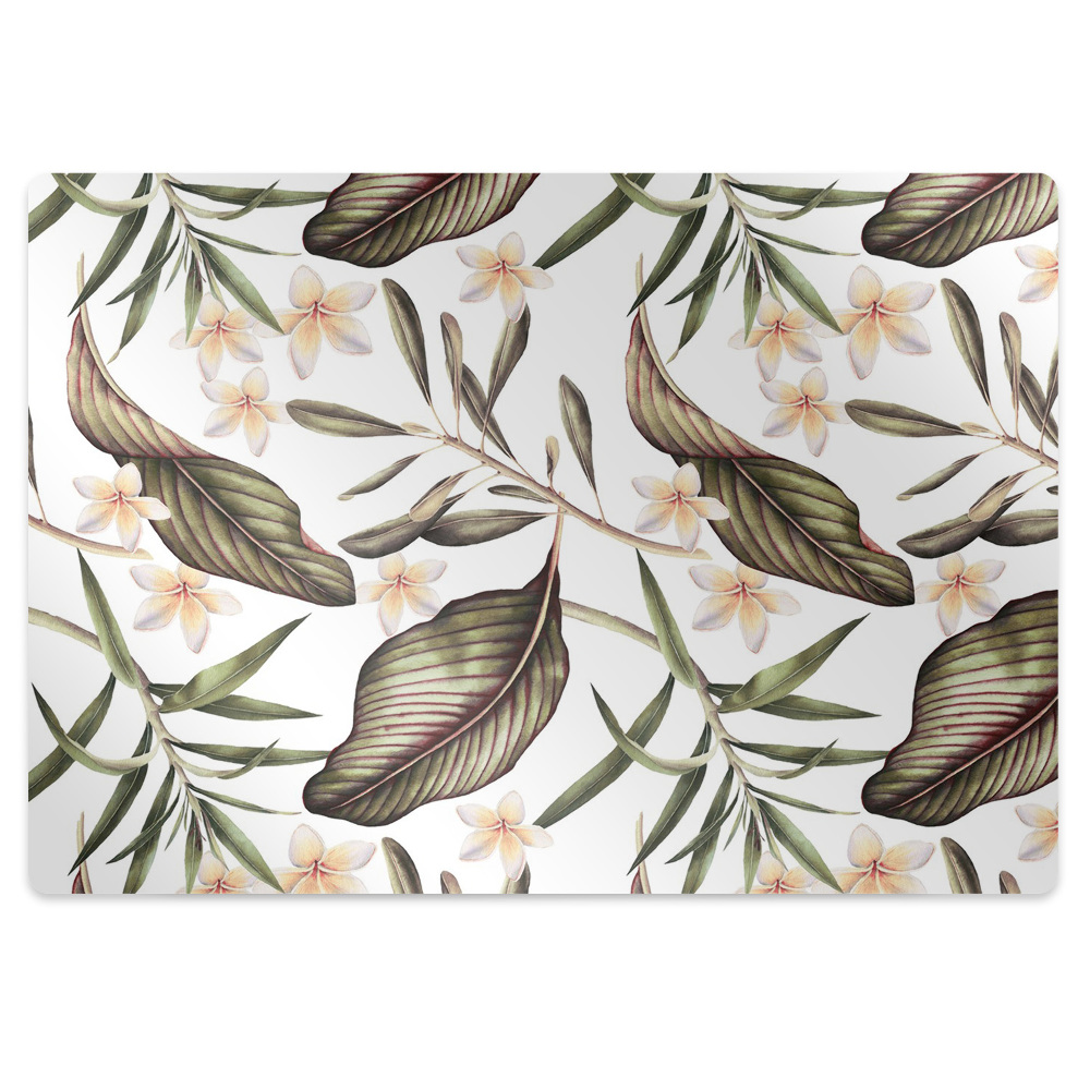 Tapis fauteuil bureau Feuilles et fleurs