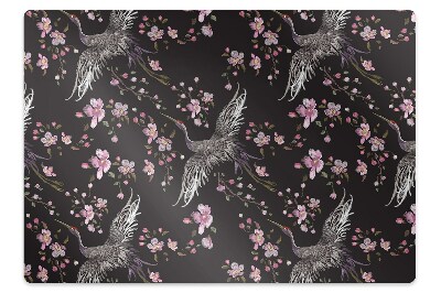 Tapis pour chaise de bureau Hérons et fleurs