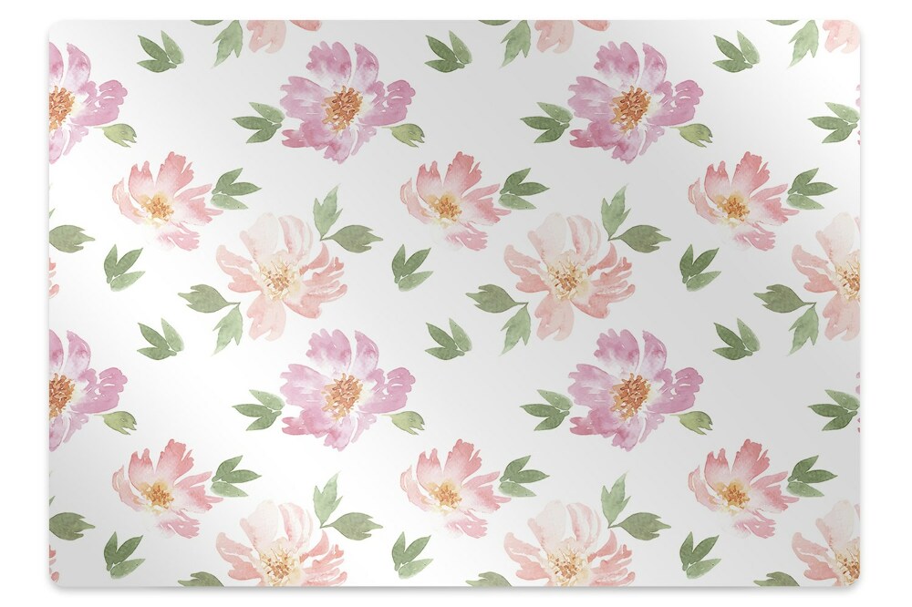 Tapis de chaise de bureau Fleurs à l'aquarelle