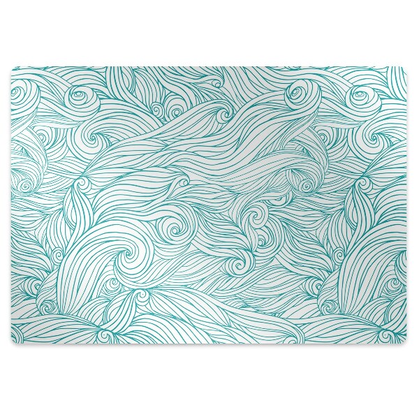 Tapis de chaise de bureau Vagues rétro