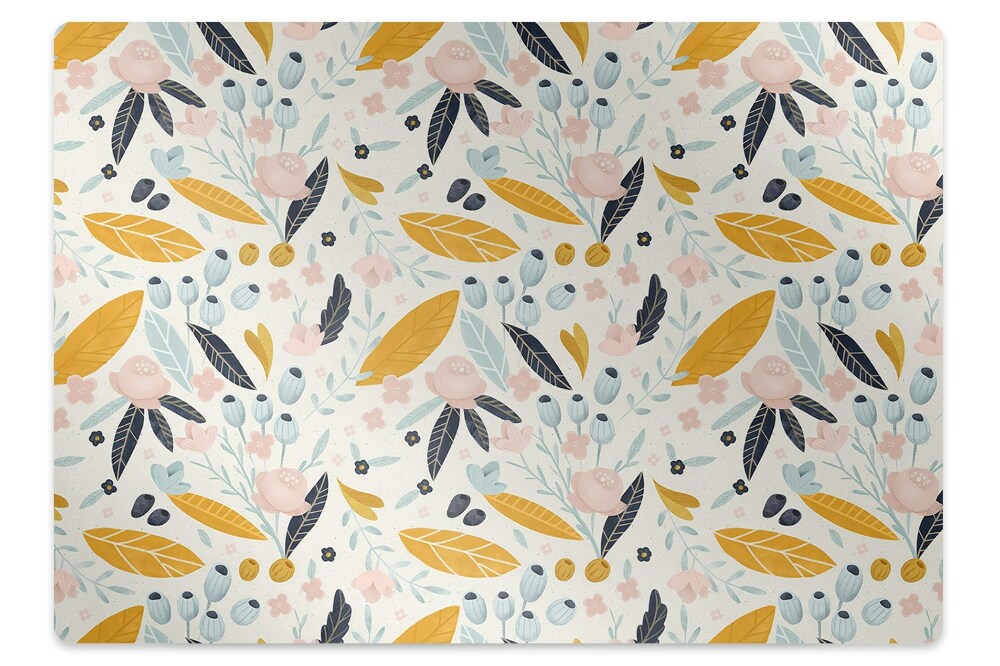 Tapis de chaise de bureau Feuilles aux couleurs pastel