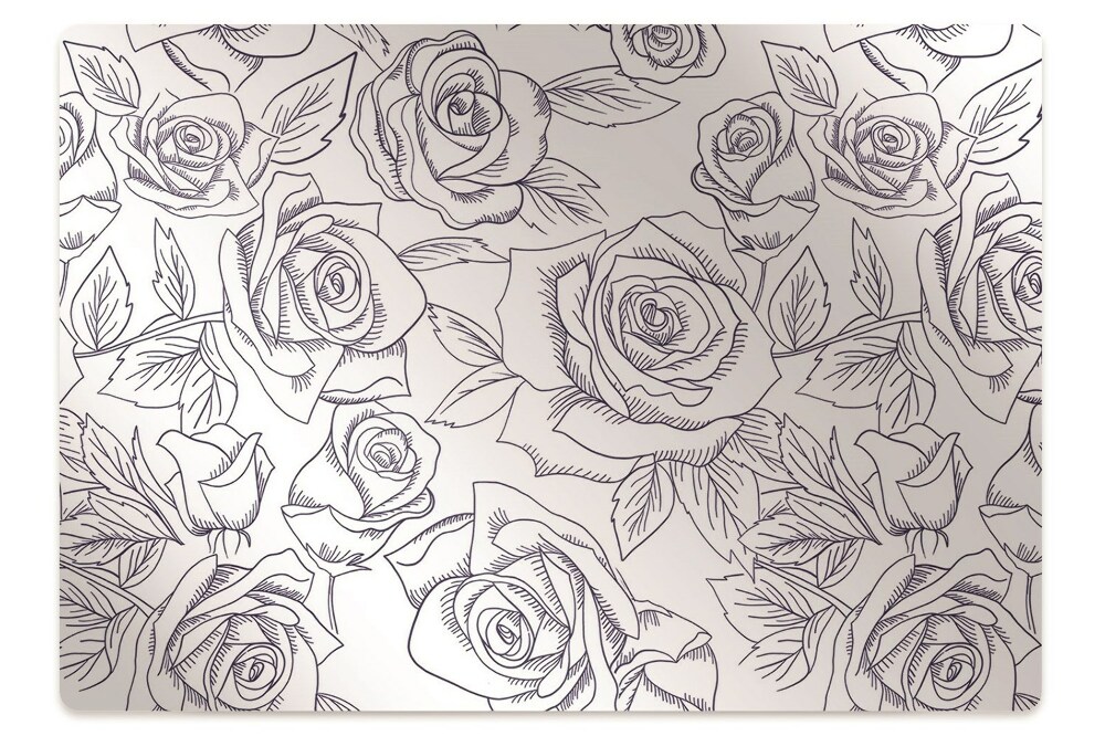 Tapis de chaise Fleurs de roses bleues