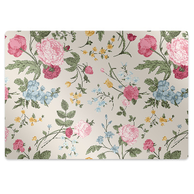 Tapis pour chaise de bureau Fleurs colorées