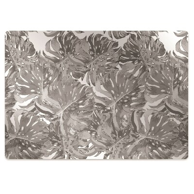 Tapis pour chaise de bureau Feuilles grises
