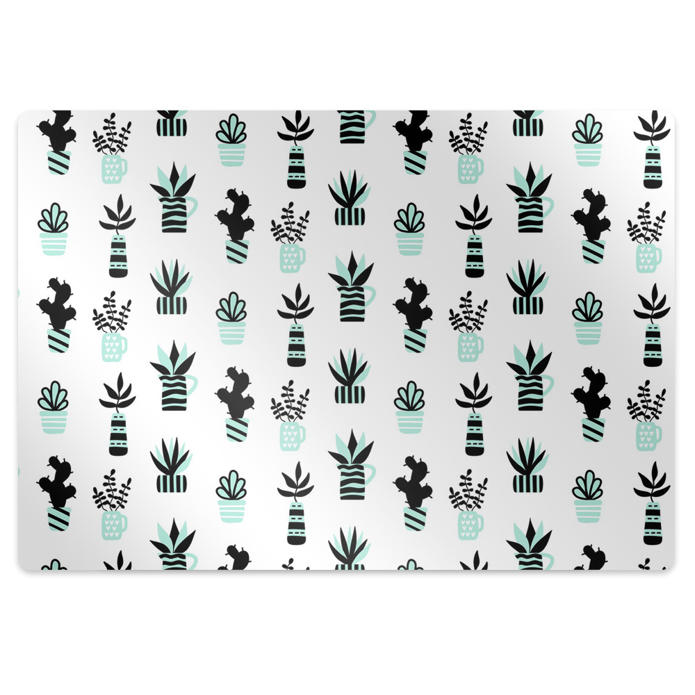 Tapis fauteuil bureau Fleurs sur fond noir