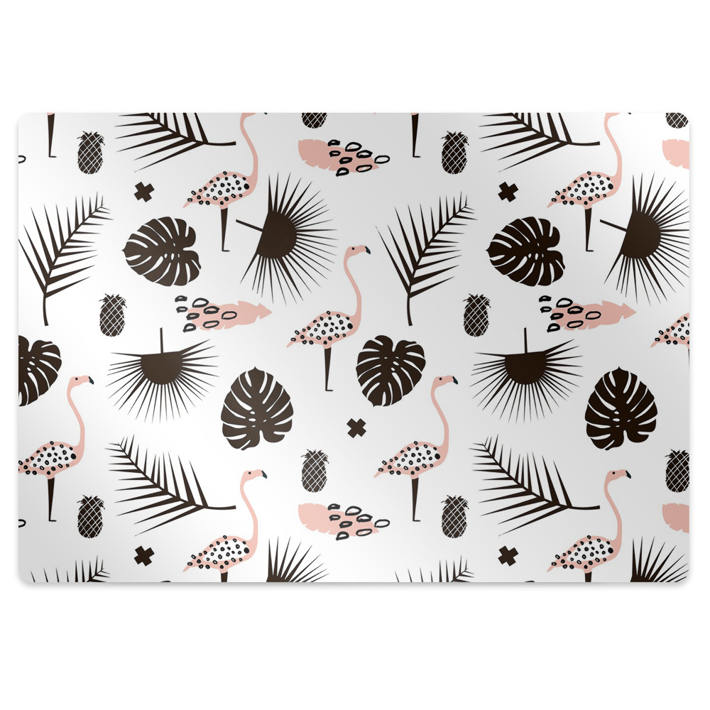 Tapis protection sol Feuilles et beaux oiseaux