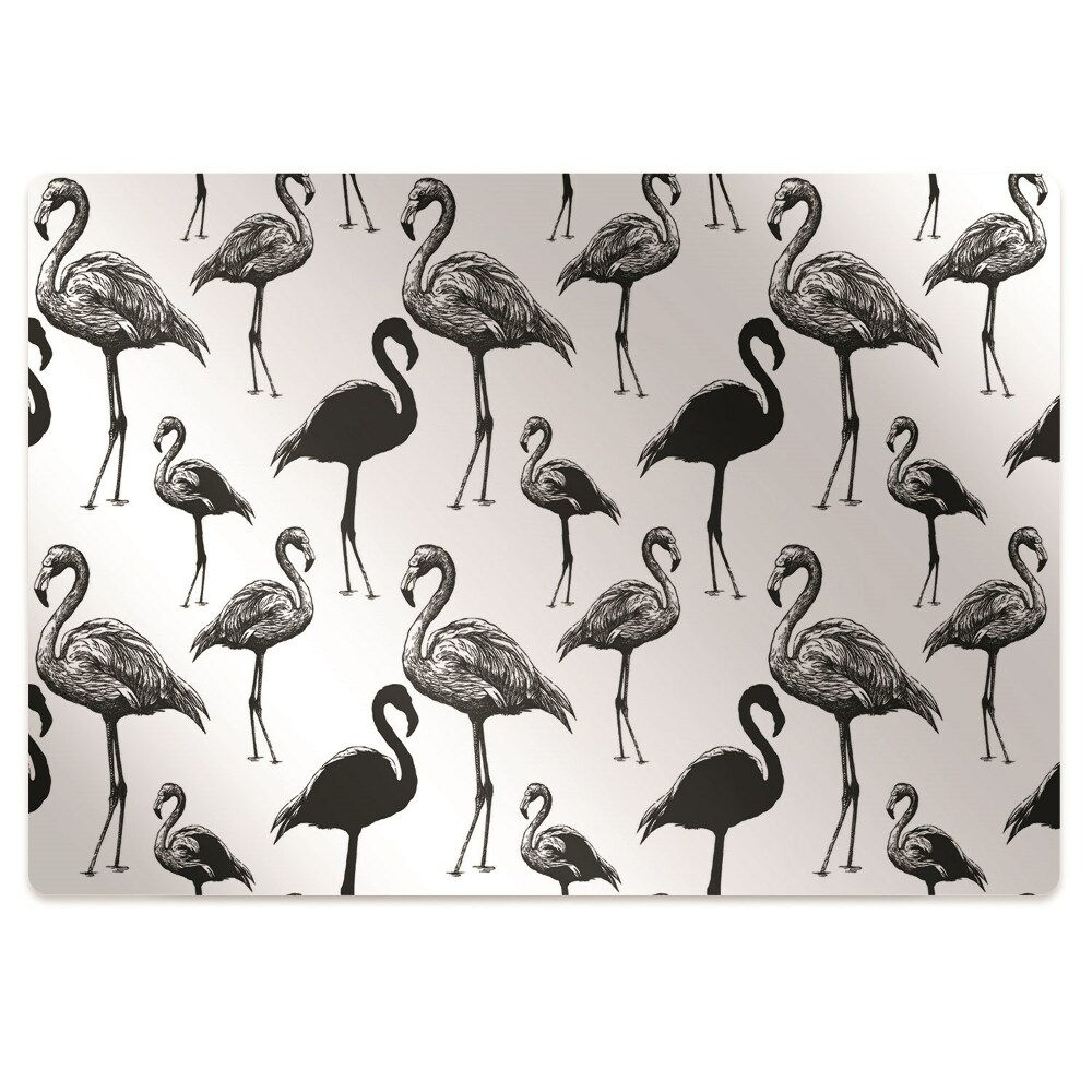 Tapis pour chaise de bureau Flamants roses dans un style rétro