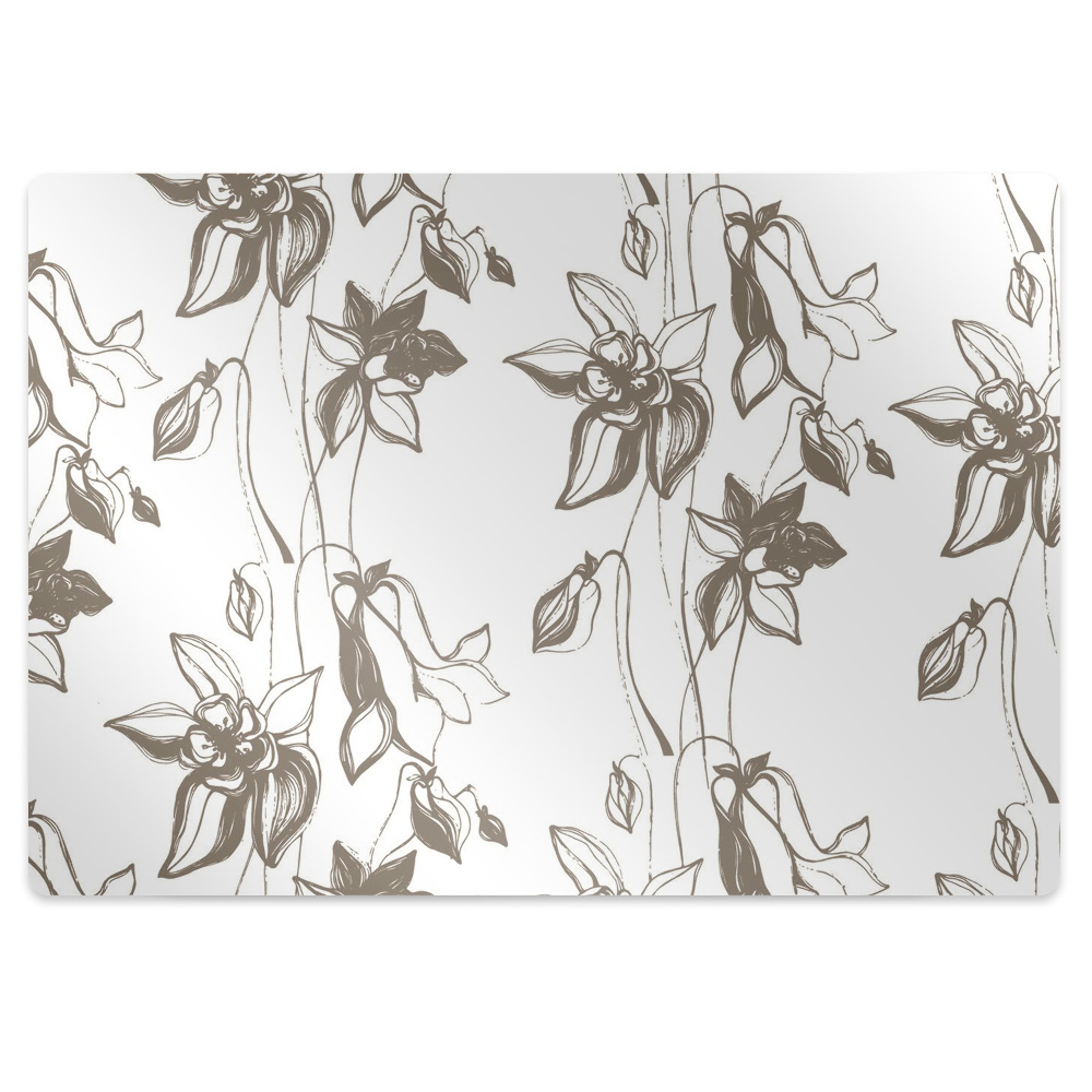 Tapis de chaise de bureau Fleurs dessinées