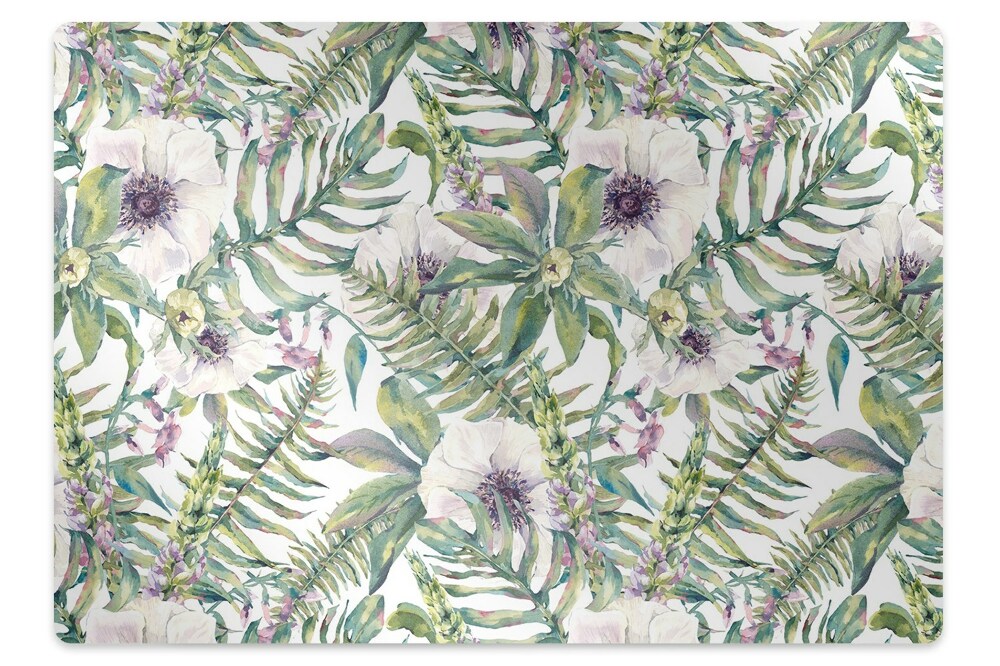 Tapis de protection de sol Fleurs blanches