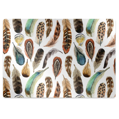 Tapis protection sol Plumes peintes