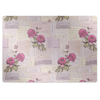 Tapis fauteuil bureau Fleurs sur papier