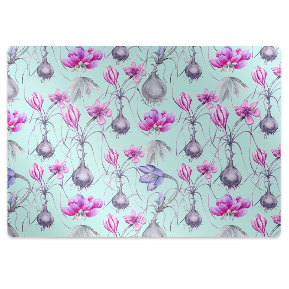 Tapis protection sol Fleurs de violette