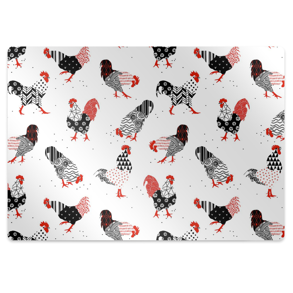 Tapis de chaise Poules abstraites
