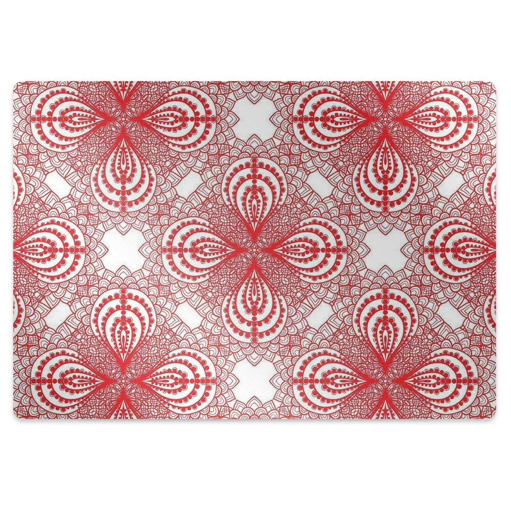 Tapis protection sol Motif folklorique rouge