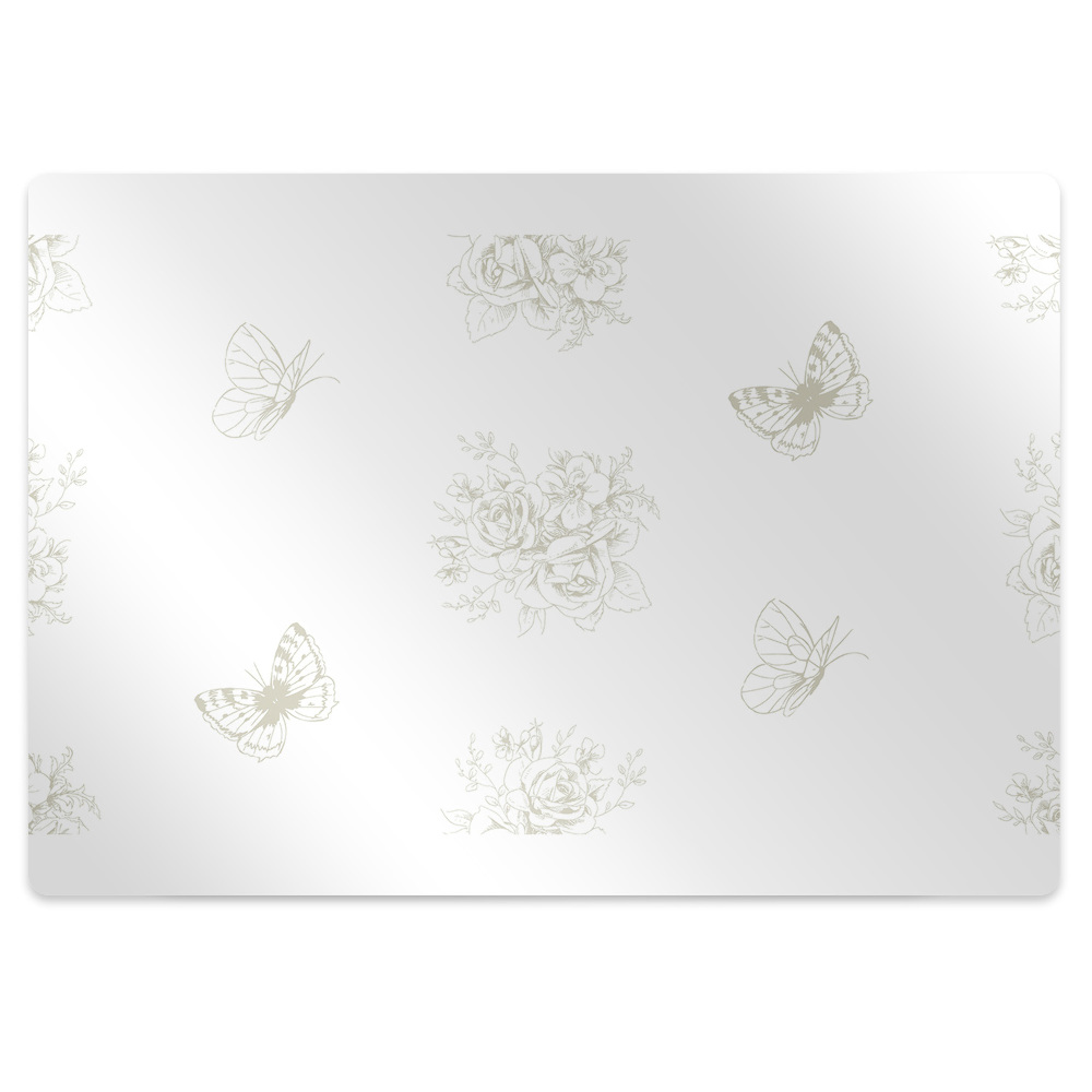 Tapis bureau Papillons et fleurs