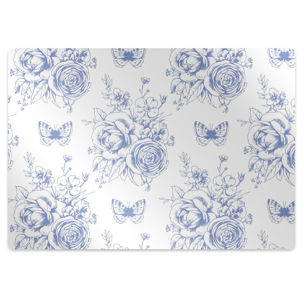 Tapis de chaise Papillons et fleurs