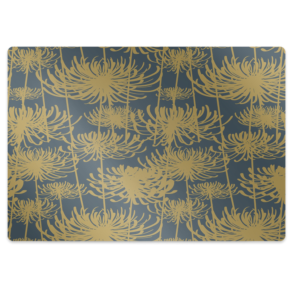 Tapis bureau Fleurs dorées