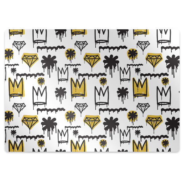 Tapis de chaise de bureau Corbeaux et diamants