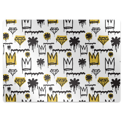 Tapis de chaise de bureau Corbeaux et diamants