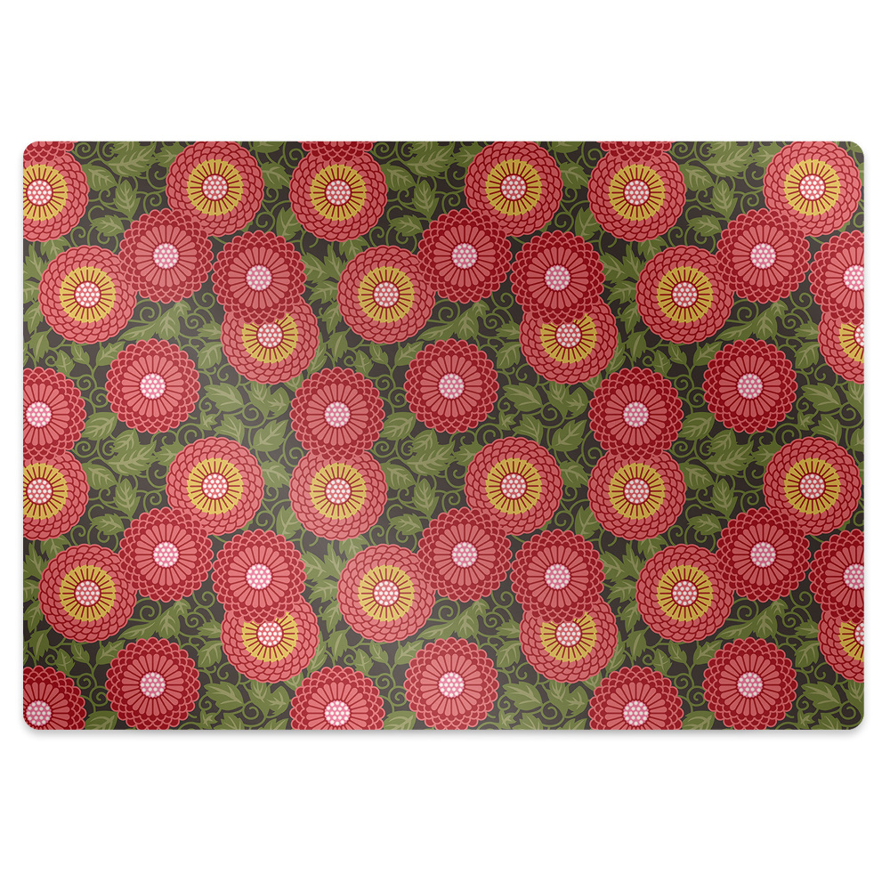 Tapis fauteuil bureau Fleurs géométriques